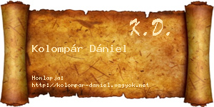 Kolompár Dániel névjegykártya